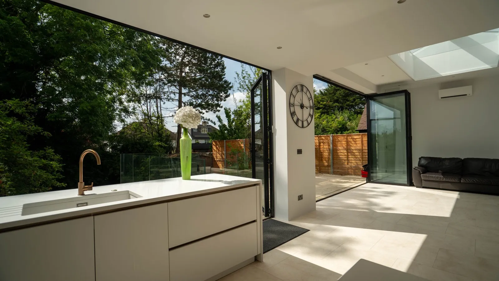 Kitchen extension opening fully to the garden